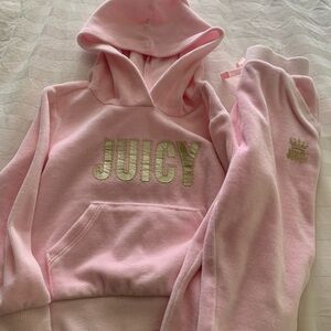 Juicy Couture Light Pink Kids Hoodie and pants - Velour Look